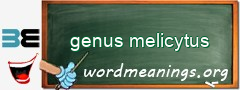 WordMeaning blackboard for genus melicytus